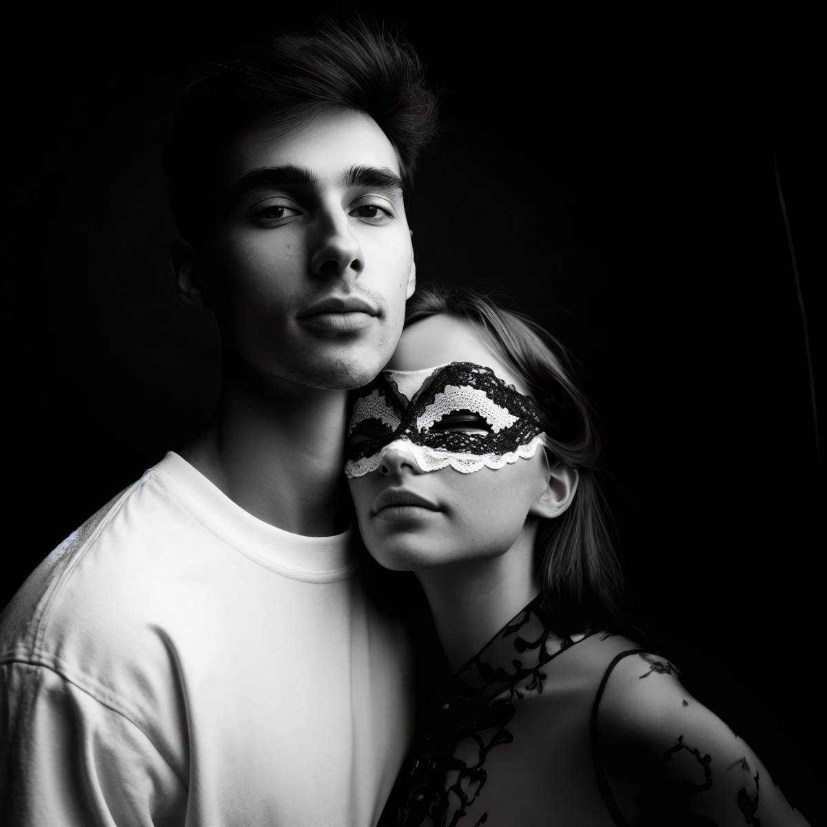 shooting photo couple de charme en studio photo clair obscur proche de lyon par Flash et Moi