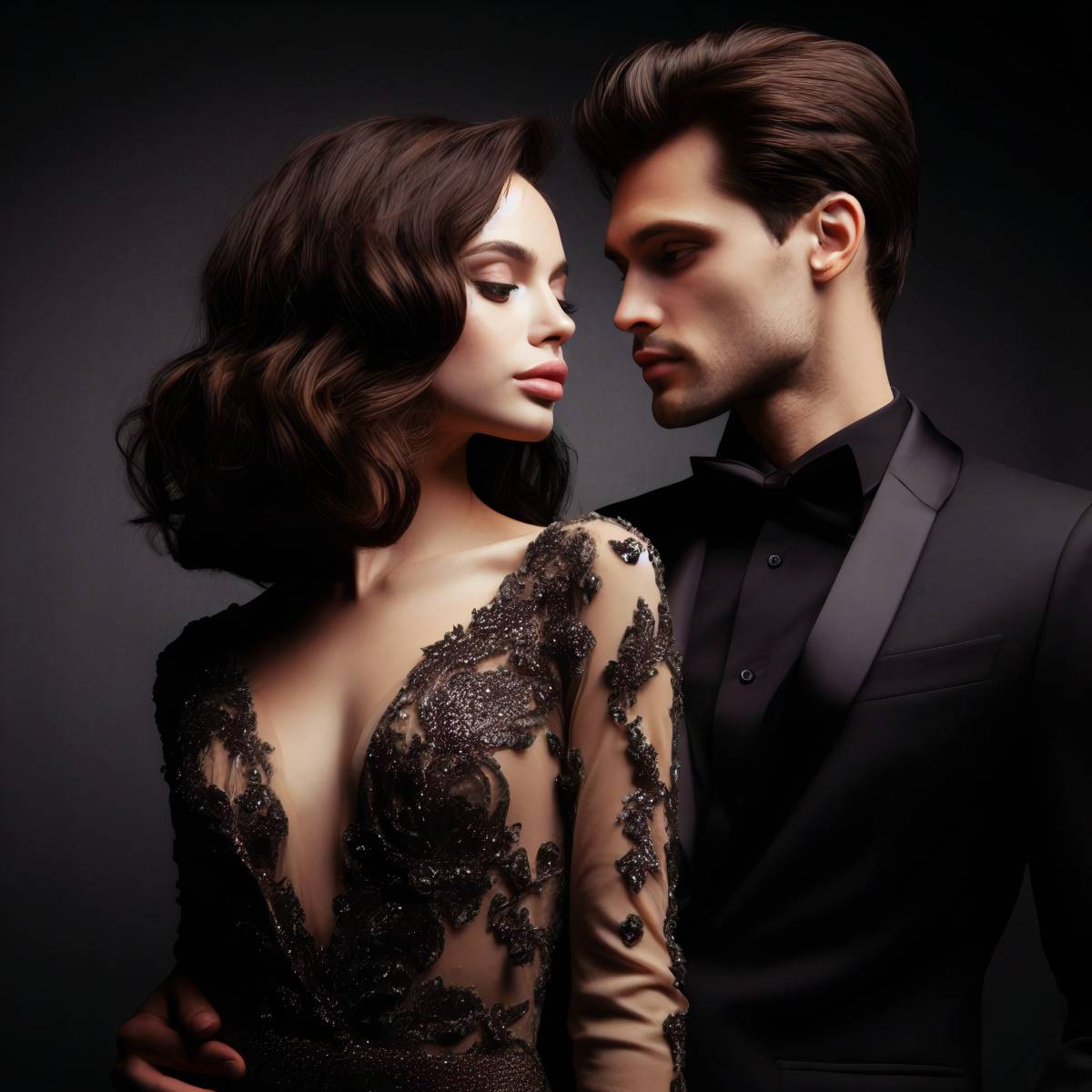 bon cadeau pour une seance photo en couple en studio photo sur fond noir près de lyon